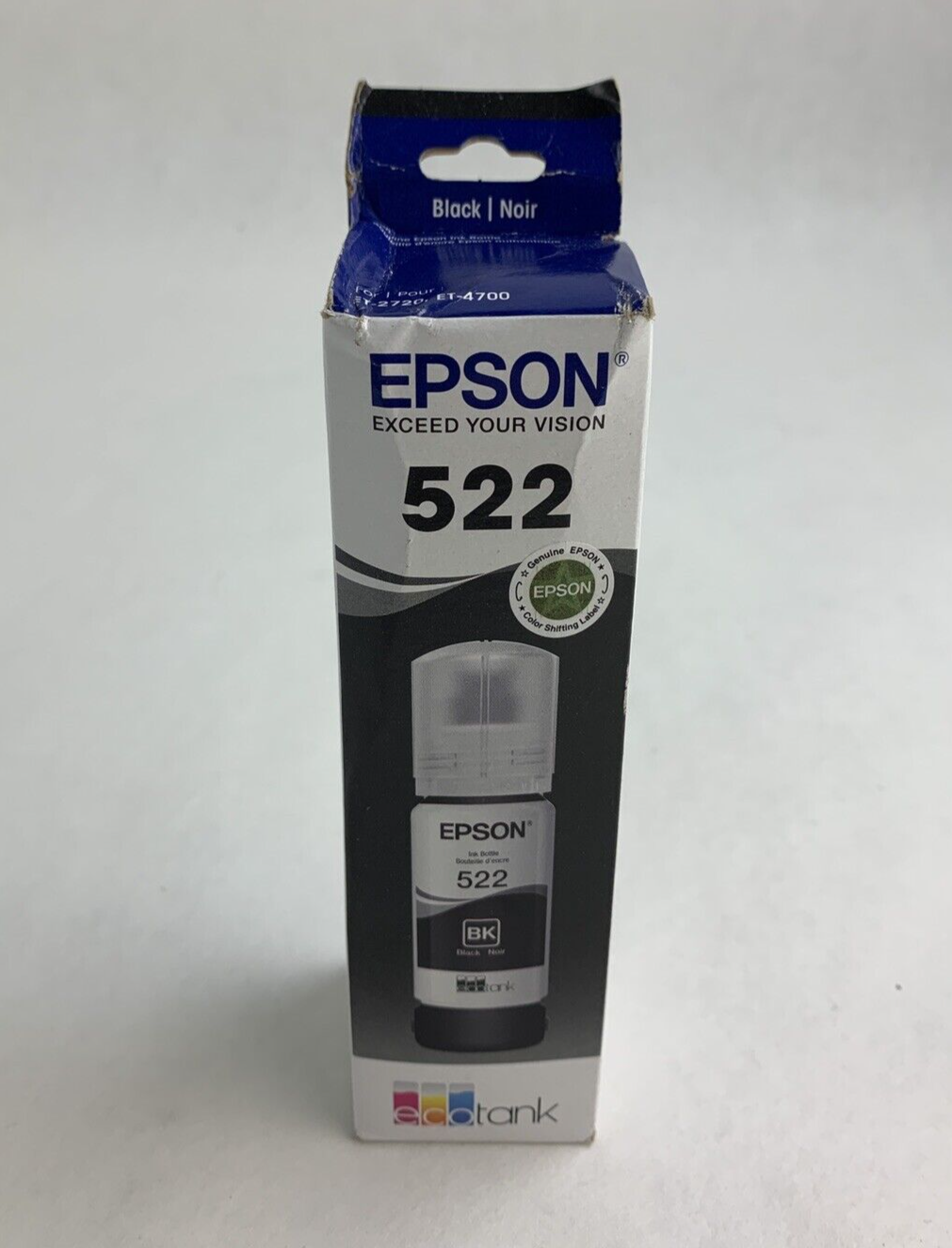 Epson 522 Ecotank T522120-S Black Ink Bottle 65mL Exp 02/2026 OEM Sealed