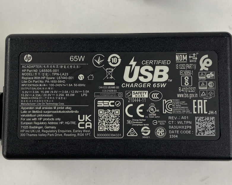 HP TPN-LA23 TPN-CA21 65W USB-C AC Adapter - Mixed Lot of 4