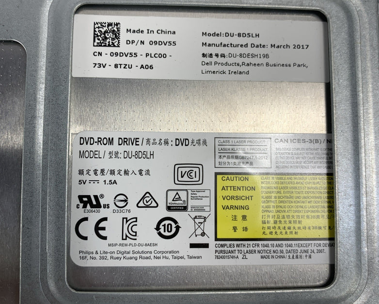 Dell Internal Ultra-Slim SATA DVD-ROM Optical Drive 09DV55 HLDS DU-8D5LH - Parts