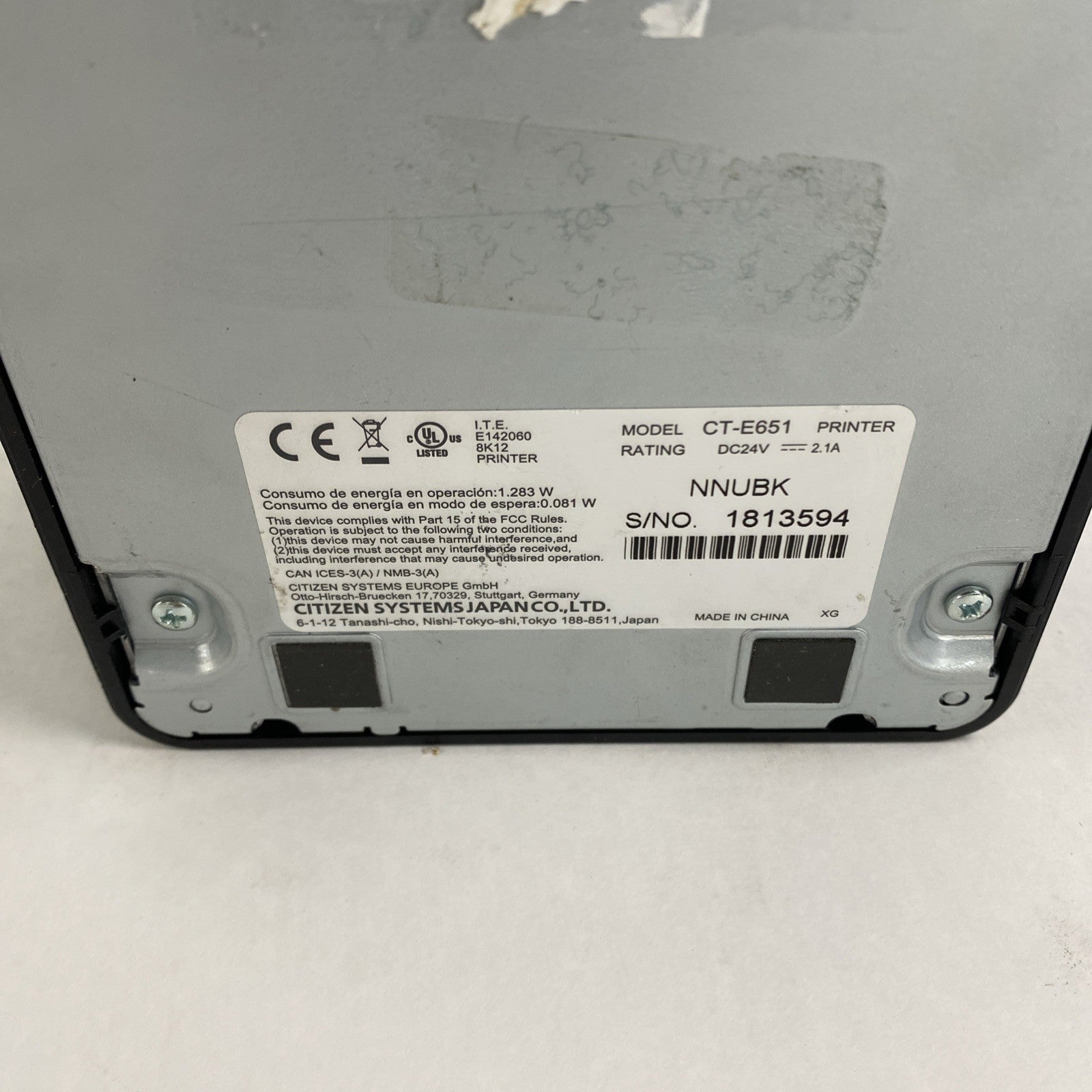 Citizen CT-E651 Thermal Printer Tested No Cords 1813594 Page Count6