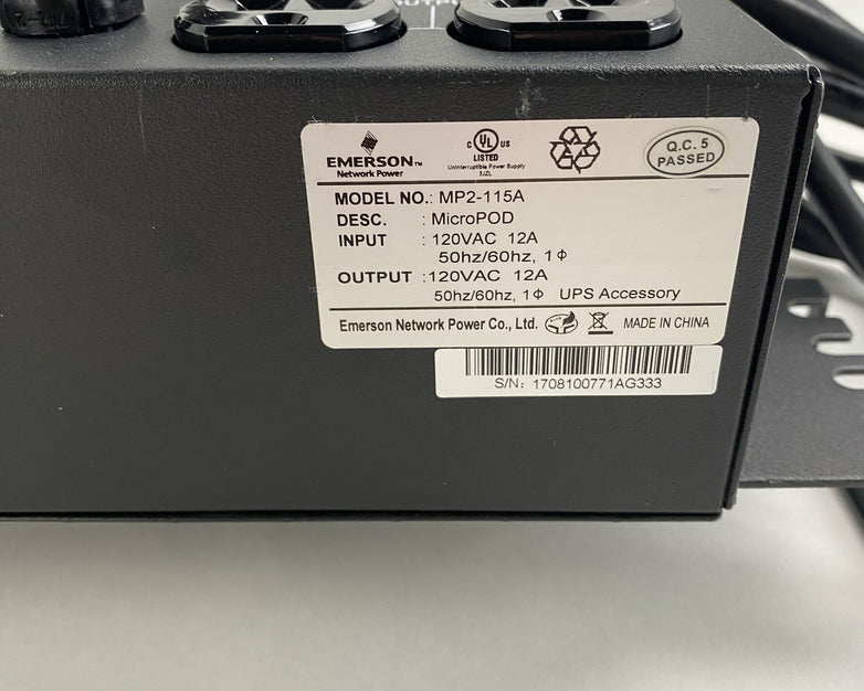 Emerson MP2-115A Liebert Micro POD AC Power System 120V 12A