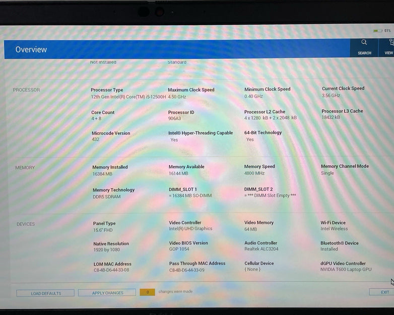 Dell Precision 3571 15.6" i5-12500H 3.76 GHz 16 GB RAM No SSD/OS/AC