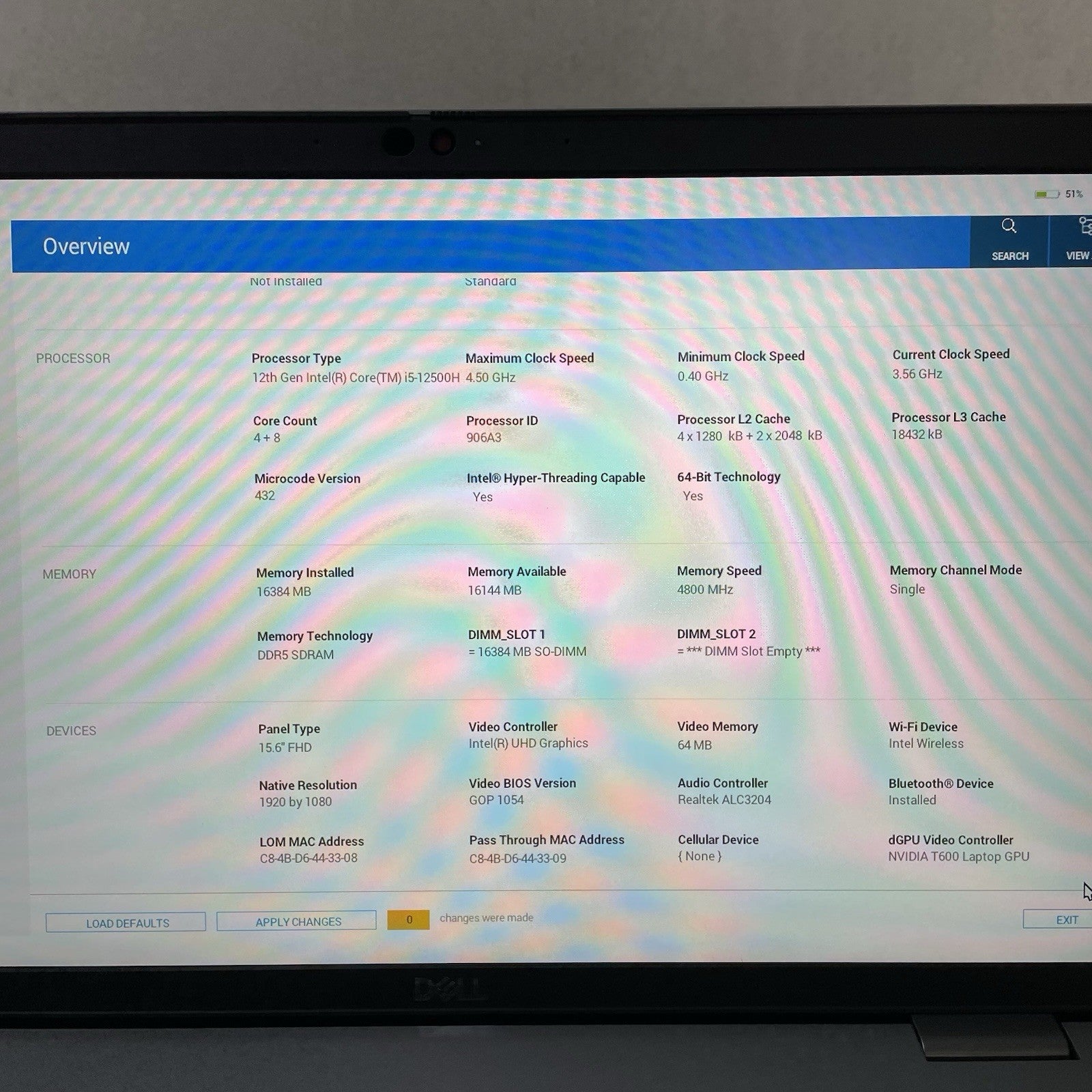 Dell Precision 3571 15.6" i5-12500H 3.76 GHz 16 GB RAM No SSD/OS/AC3