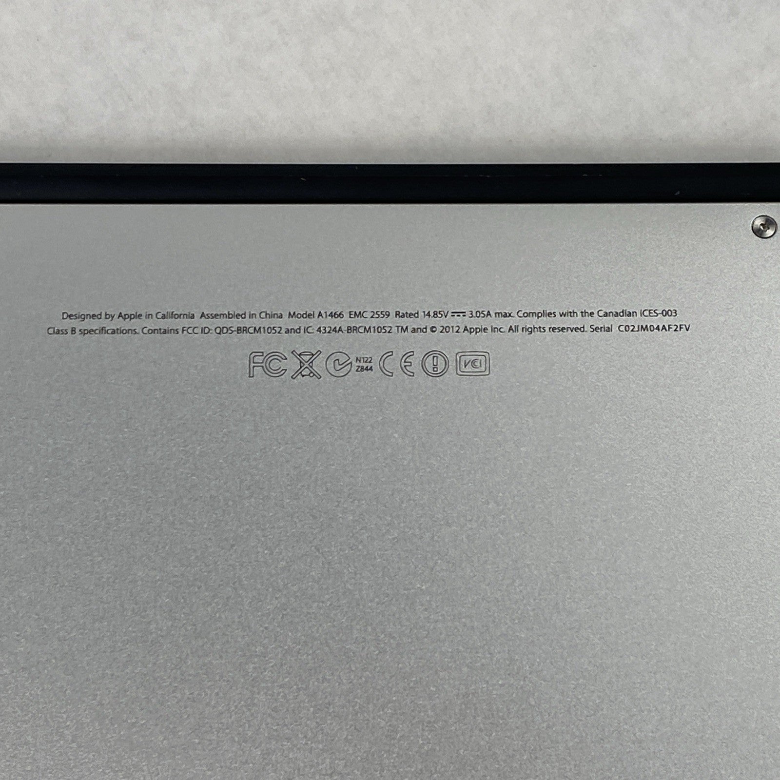 Apple MacBook Air A1466 2012 13" 1.7GHz i5 4GB RAM 60GB SSD os10.15.7 273 Cycles