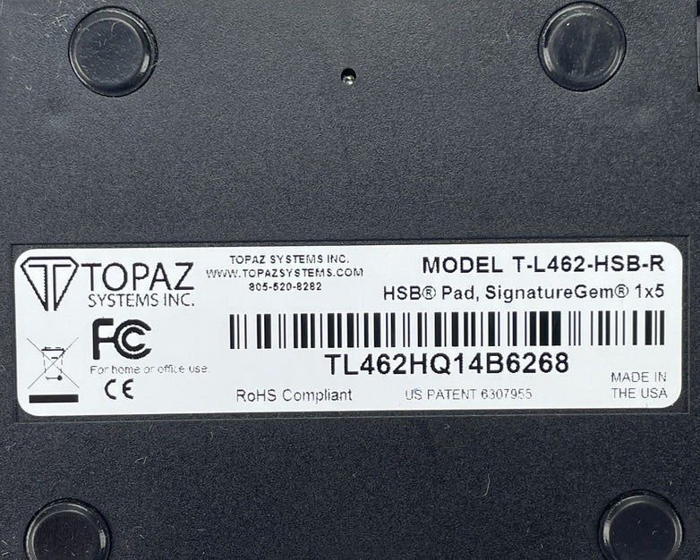 Topaz SignatureGem T-L462-HSB-R USB Signature Pad 1x5" Used Gray Cable