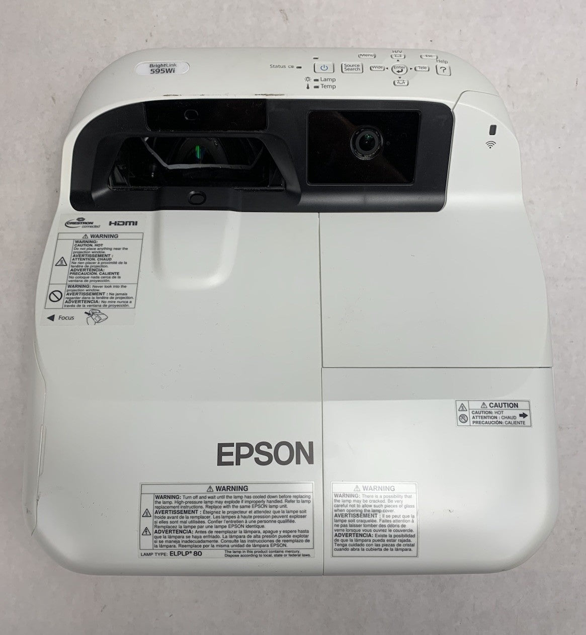 Epson BrightLink 595Wi H599A LCD Projector 1876 Lamp Hours - No Remote Loud Fan5