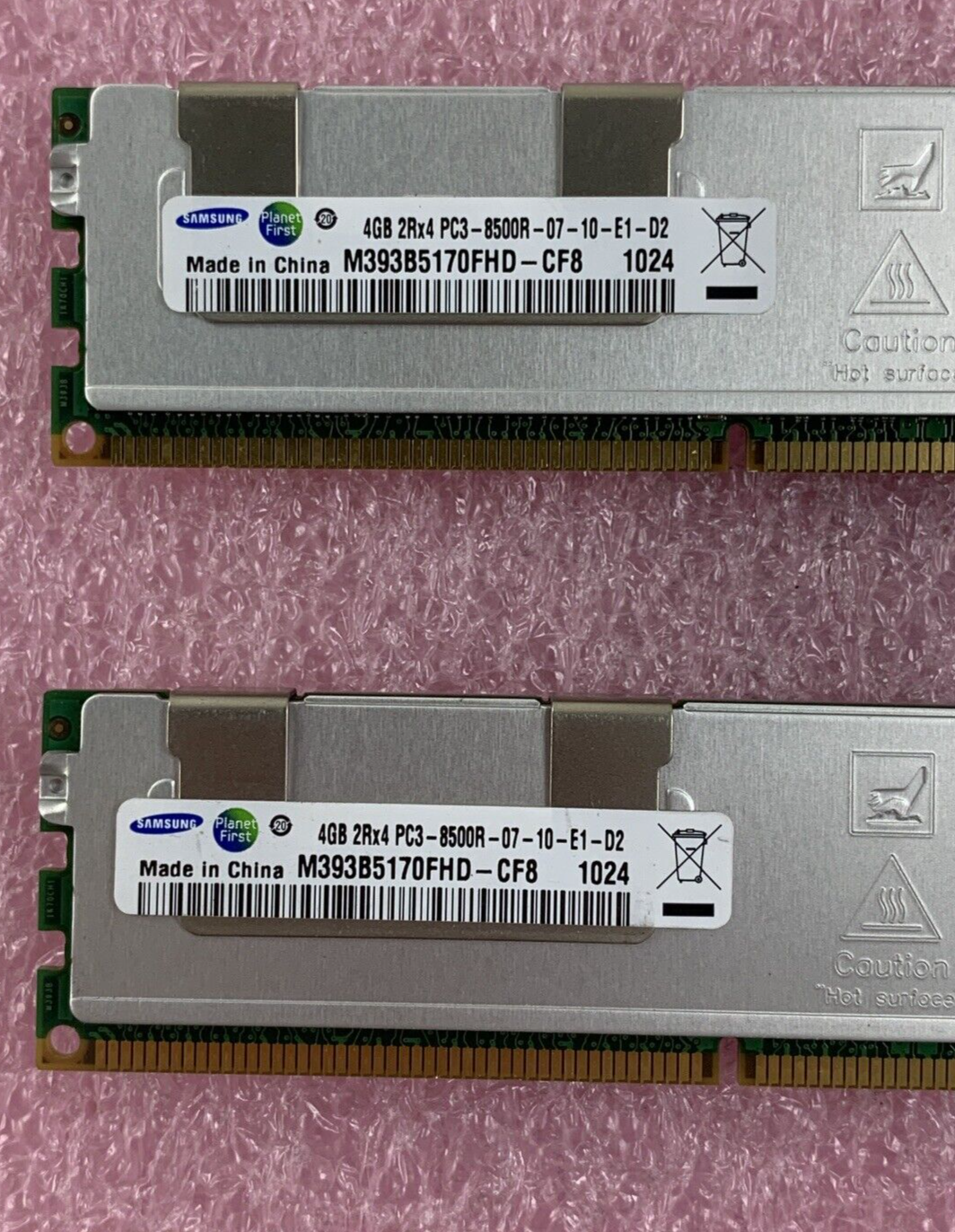 Samsung M393B5170FHD-CF8 4 GB 1067MHz ECC DDR3 Server RAM Module 2Rx4 Lot of 4x
