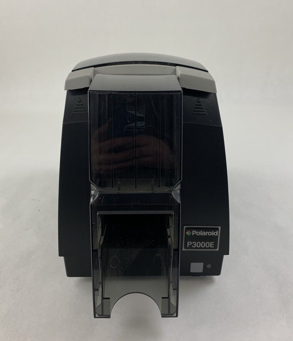 Polaroid P3000E Single-Sided Multi-Color ID Card Printer Power Tested No Ribbon