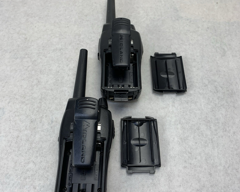 Midland GXT1000 GMRS 2-Way Radio Set of 2 Charge base Car Adapter - No Batteries