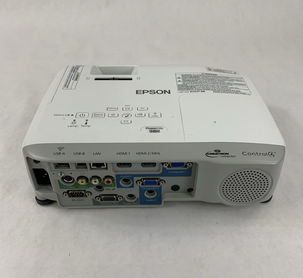 Epson PowerLite 98H H687A LCD Lamp Projector 1738 Lamp Hours - No Remote3