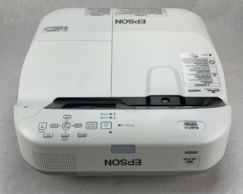 Epson BrightLink 595Wi H599A LCD Lamp Projector 713 Lamp Hours - No Remote