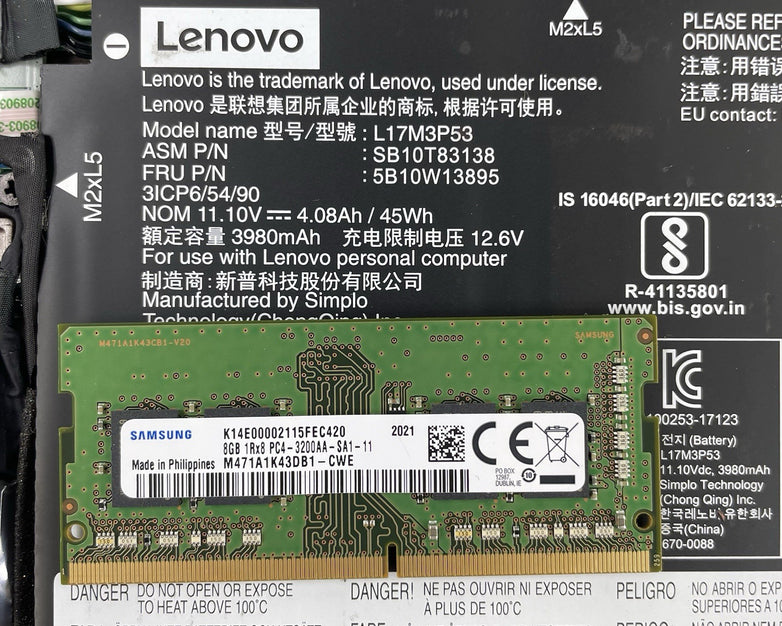 Lenovo ThinkPad L490 14" i5-8250U 1.60 GHz 8 GB RAM No SSD/OS/AC