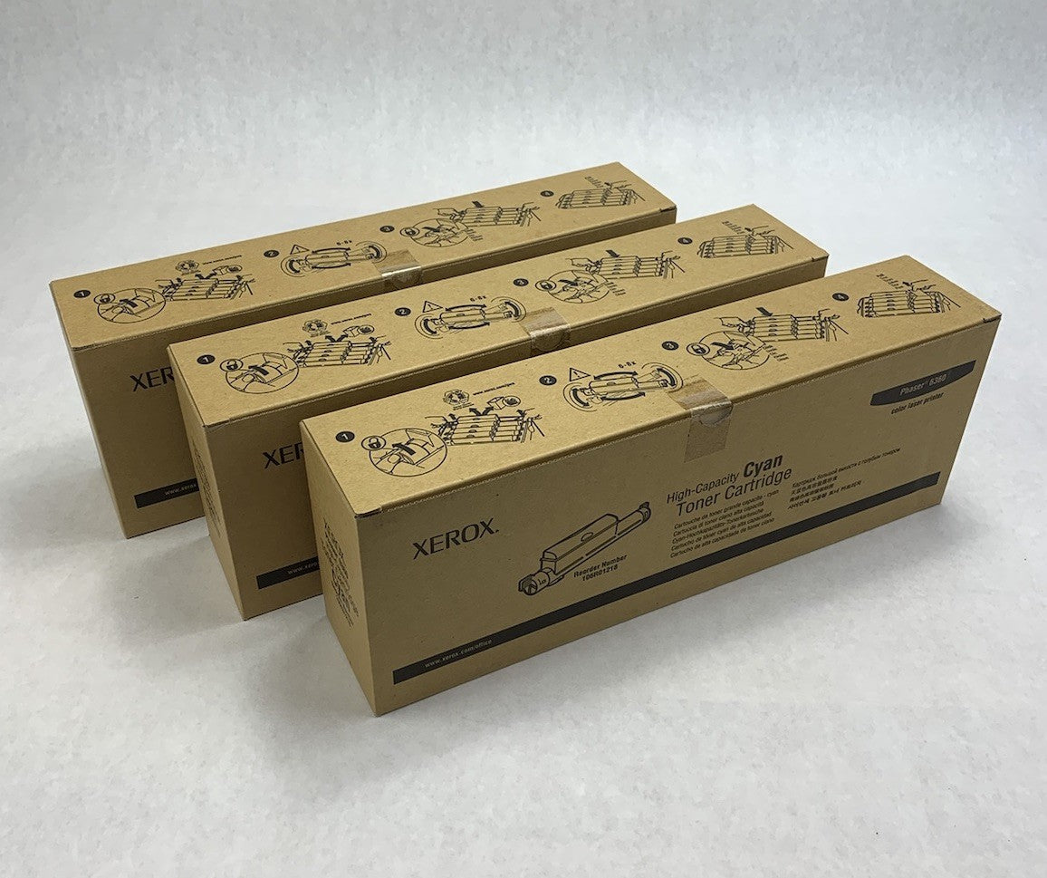 Xerox Phaser 6360 High-Capacity Cyan Toner Cartridge (Lot of 3)