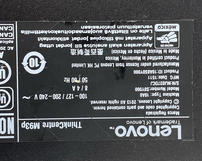 Lenovo ThinkCentre M93p SFF Intel Core i5-4570 3.2GHz 4GB RAM No HDD No OS