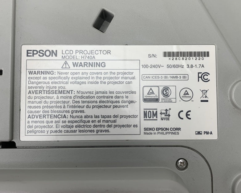 Epson PowerLite 695Wi H740A LCD Lamp Projector 2347 Lamp Hours - No Remote