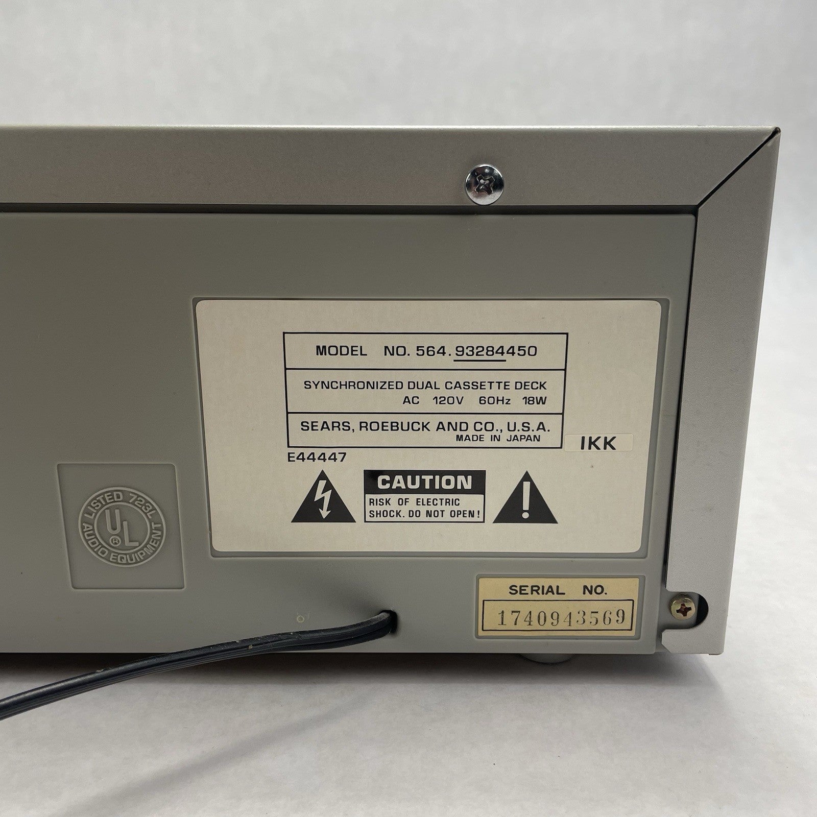 Sear's & Roebuck Double Cassette Player Reorder Tested Working Mdl 932846
