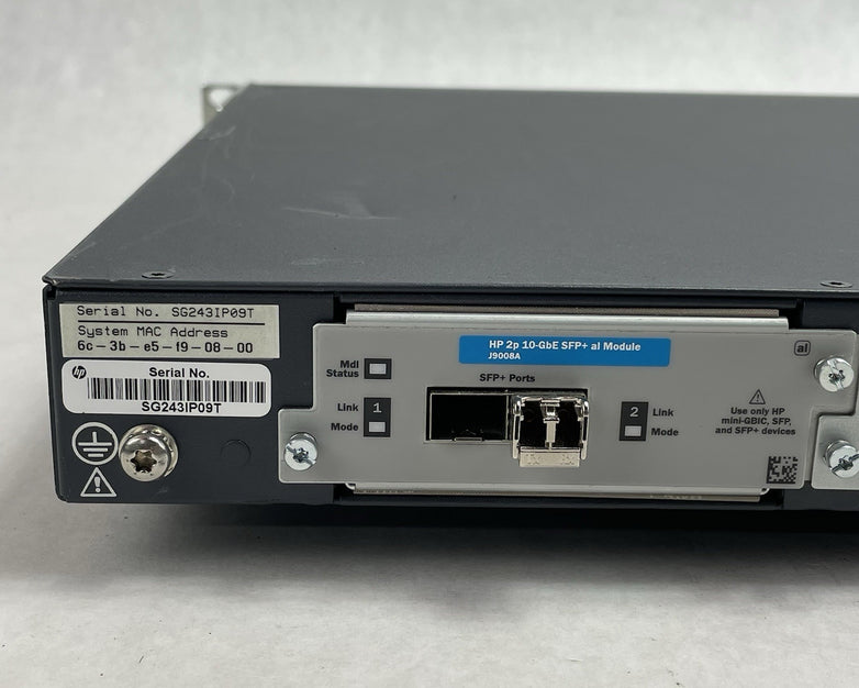 HP ProCurve J9145A 2910AL-24G 24 Port Gigabit Switch Tested & Reset