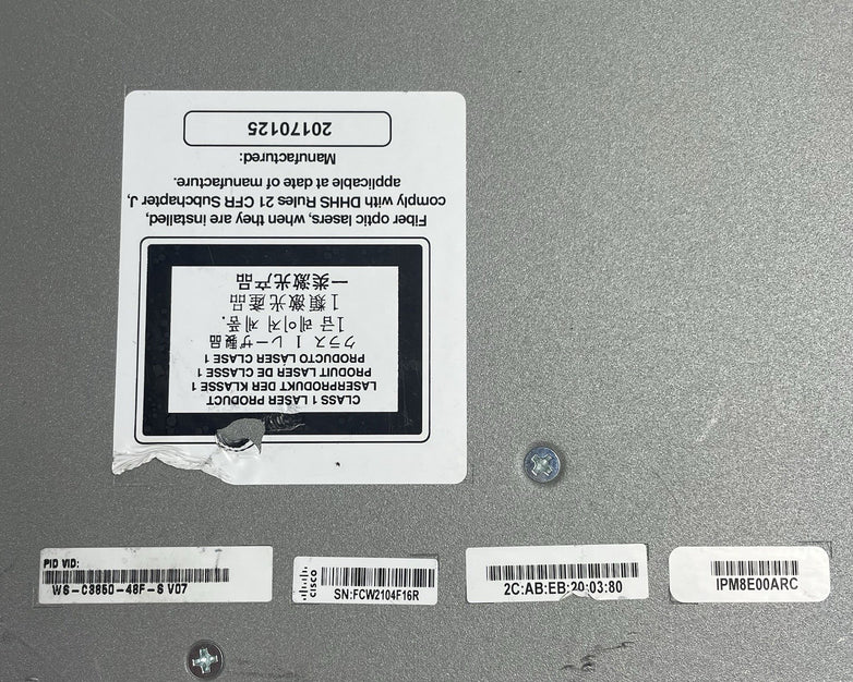 Cisco WS-C3850-48P-S 48 V07 Port Switch 1x 1100W PSU 2x 10Gig Tested & Reset