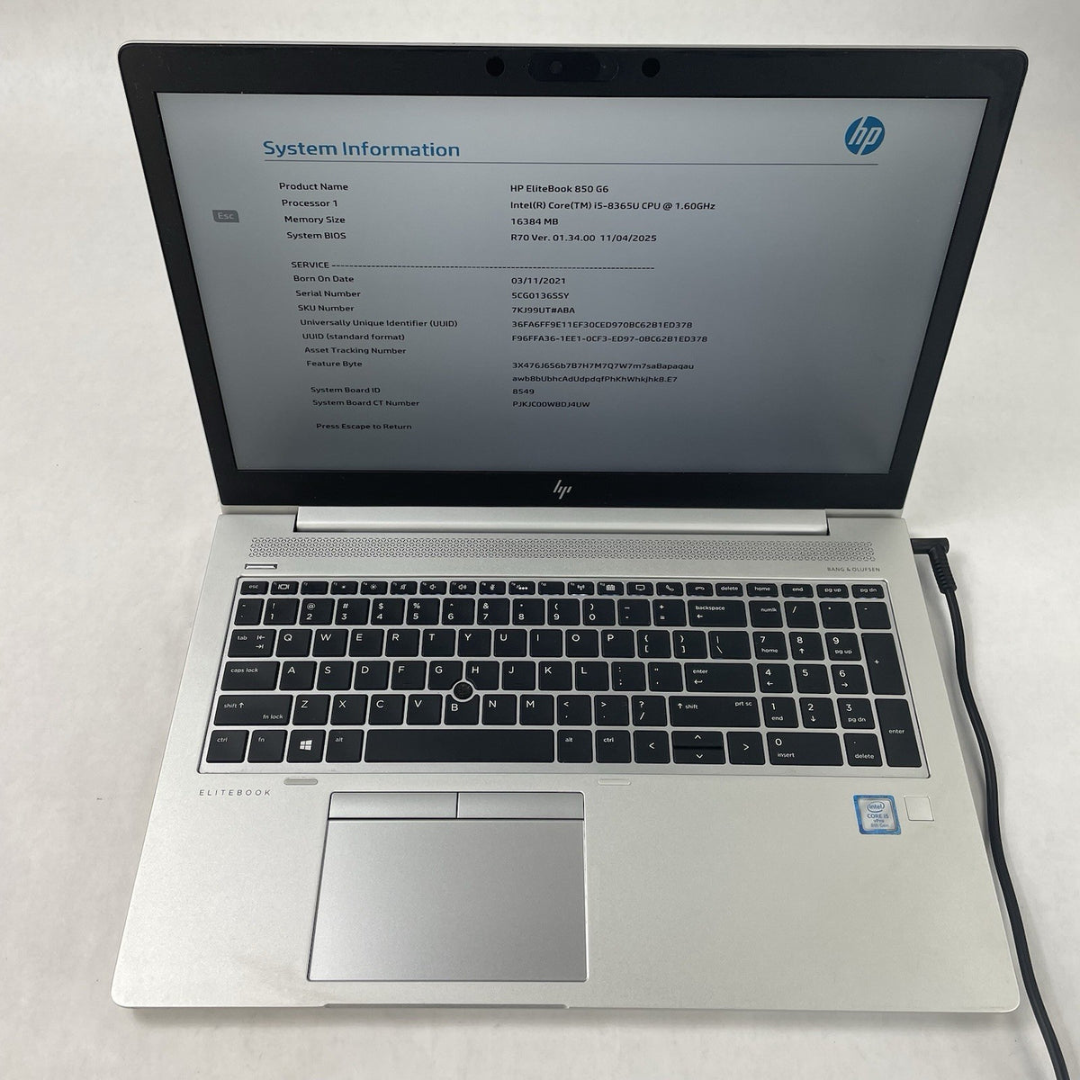 HP EliteDesk 850 G6 15.6" i5-8365U 1.60 GHz 16 GB RAM No SSD/OS/AC - READ2
