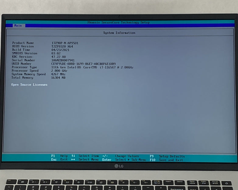 LG Gram 17Z90P-N.APS5U1 Intel Core i7-1165G7 2.8 GHz 16GB RAM 17" No SSD No OS