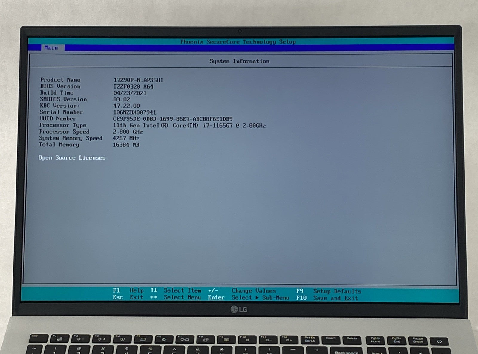 LG Gram 17Z90P-N.APS5U1 Intel Core i7-1165G7 2.8 GHz 16GB RAM 17" No SSD No OS