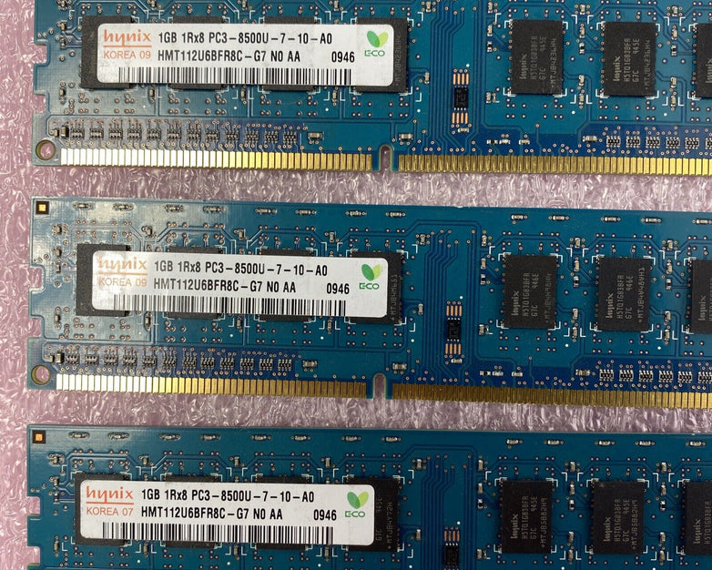 1GB Hynix HMT112U6BFR8C-G7 1Rx8 PC3-8500U DDR3 Non-ECC Desktop RAM (Lot of 10)