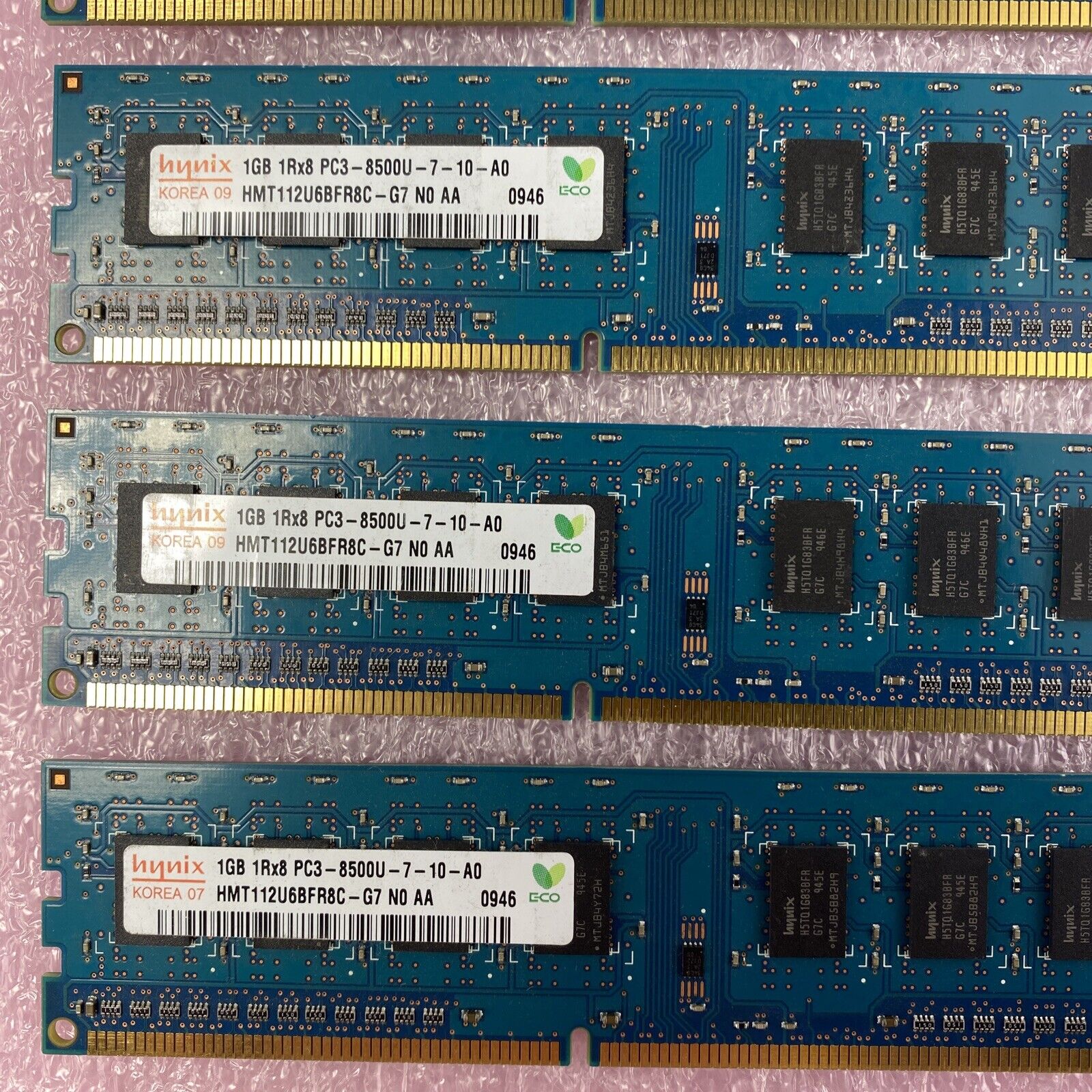 1GB Hynix HMT112U6BFR8C-G7 1Rx8 PC3-8500U DDR3 Non-ECC Desktop RAM (Lot of 10)