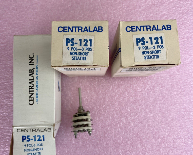 Centralab PS-121 9 pol 3 pos non-shorting Steatite switch Lot of 3