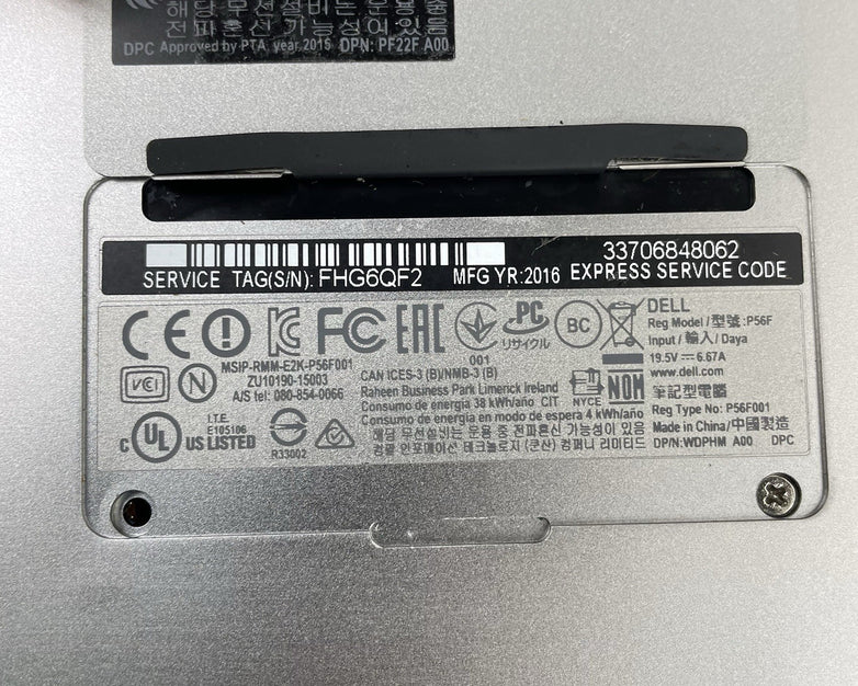 Dell Precision 5510 15.6" i7-6820HQ 2.70 GHz 8 GB RAM No SSD/OS/AC/Battery