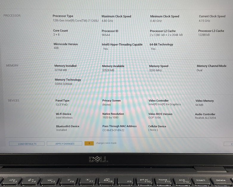 Dell Latitude 7330 13.3" i7-1265U 4.15 GHz 32 GB RAM No SSD/OS/AC - Bad Bottom