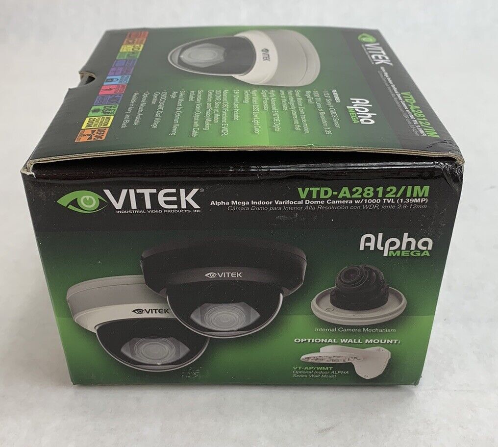 Vitek VTD-A2812/IM Alpha Mega Indoor Varifocal Dome Camera w/1000 TVL