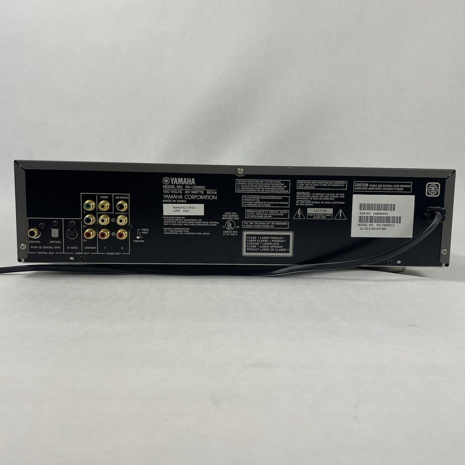 Yamaha DV-C6660 5 Disc DVD Player Power Tested No Remote