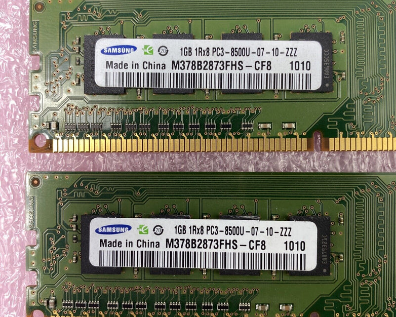 Lot( 4 ) 1GB Samsung M378B2873FHS-CF8 1Rx8 PC3-8500U Desktop RAM Memory