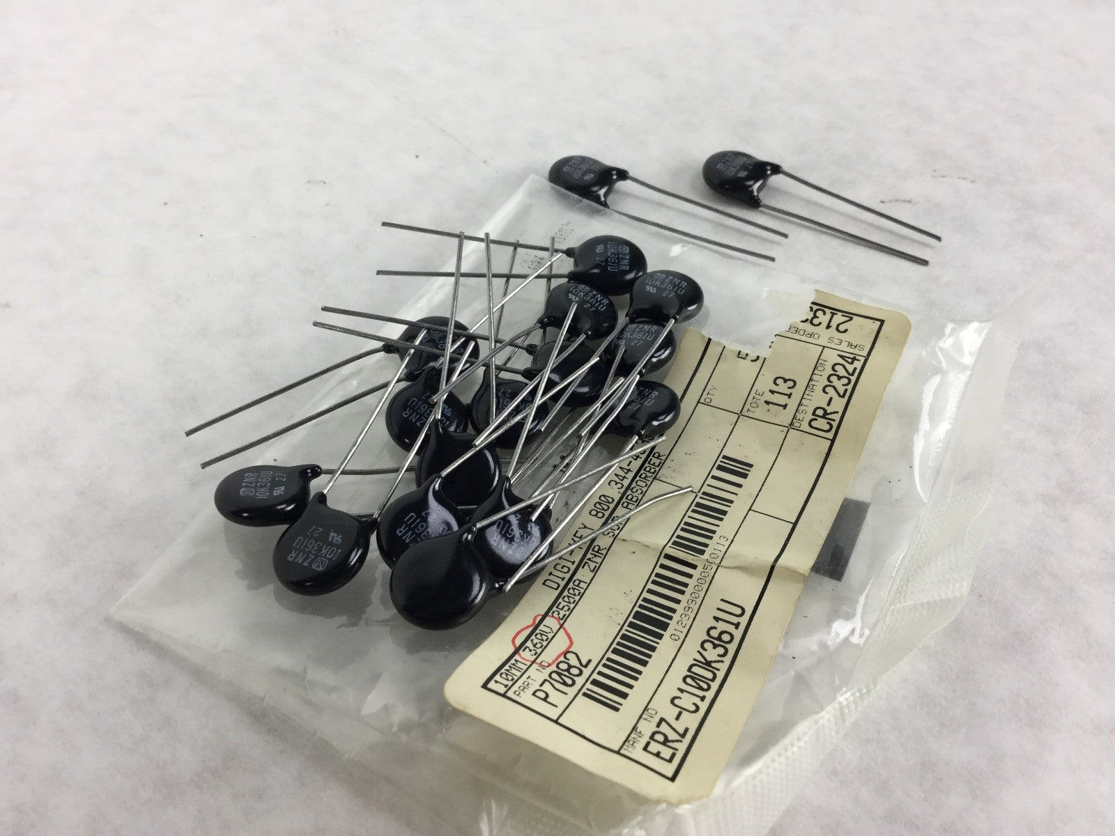 P7082 10K361U, 10MM 360V 2500A ZNR SUR ABSORBER, Lot of 17, NEW