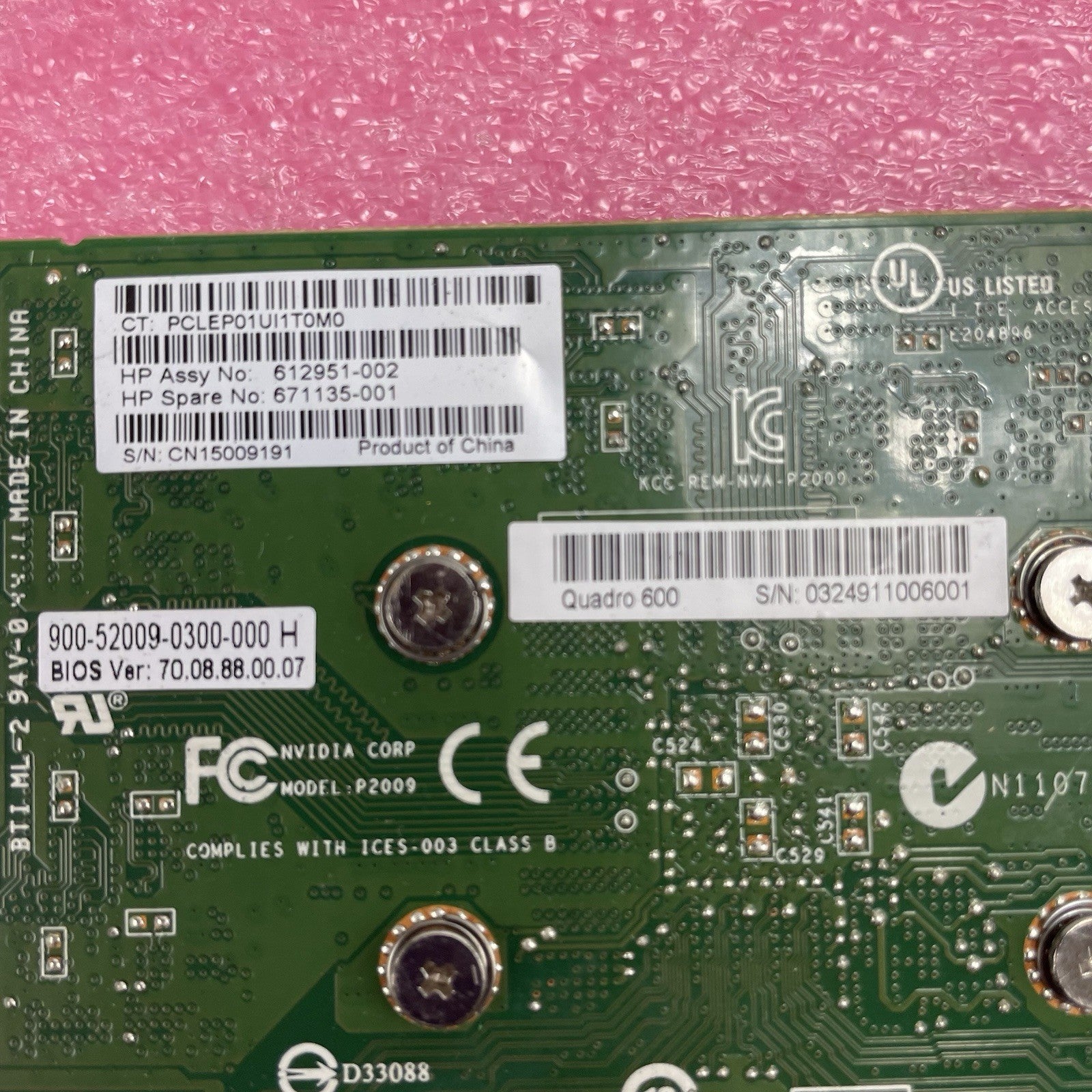 Nvidia Quadro 600 1GB GDDR3 DisplayPort DVI PCIe x16 Graphics Video Card 03T8009