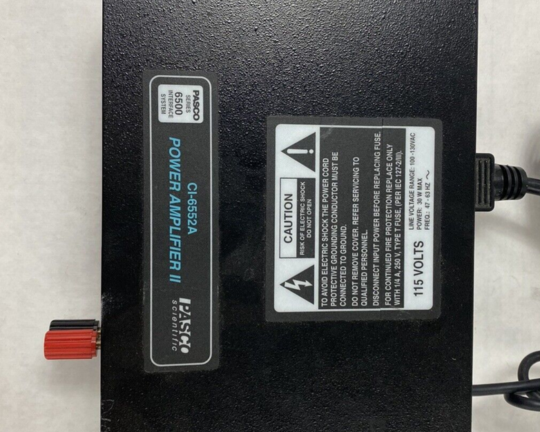 Pasco Scientific CI-6552A Power Amplifier II Power Tested with Power Cord