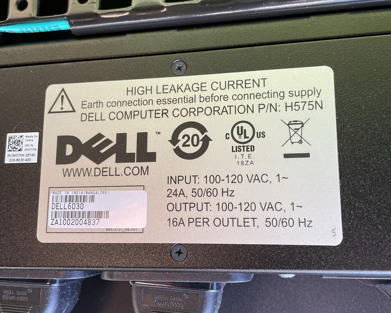 Dell PowerEdge 4210 42U Server Rack Cabinet 0GJ575 w/Sides & PDUs- No Back Panel