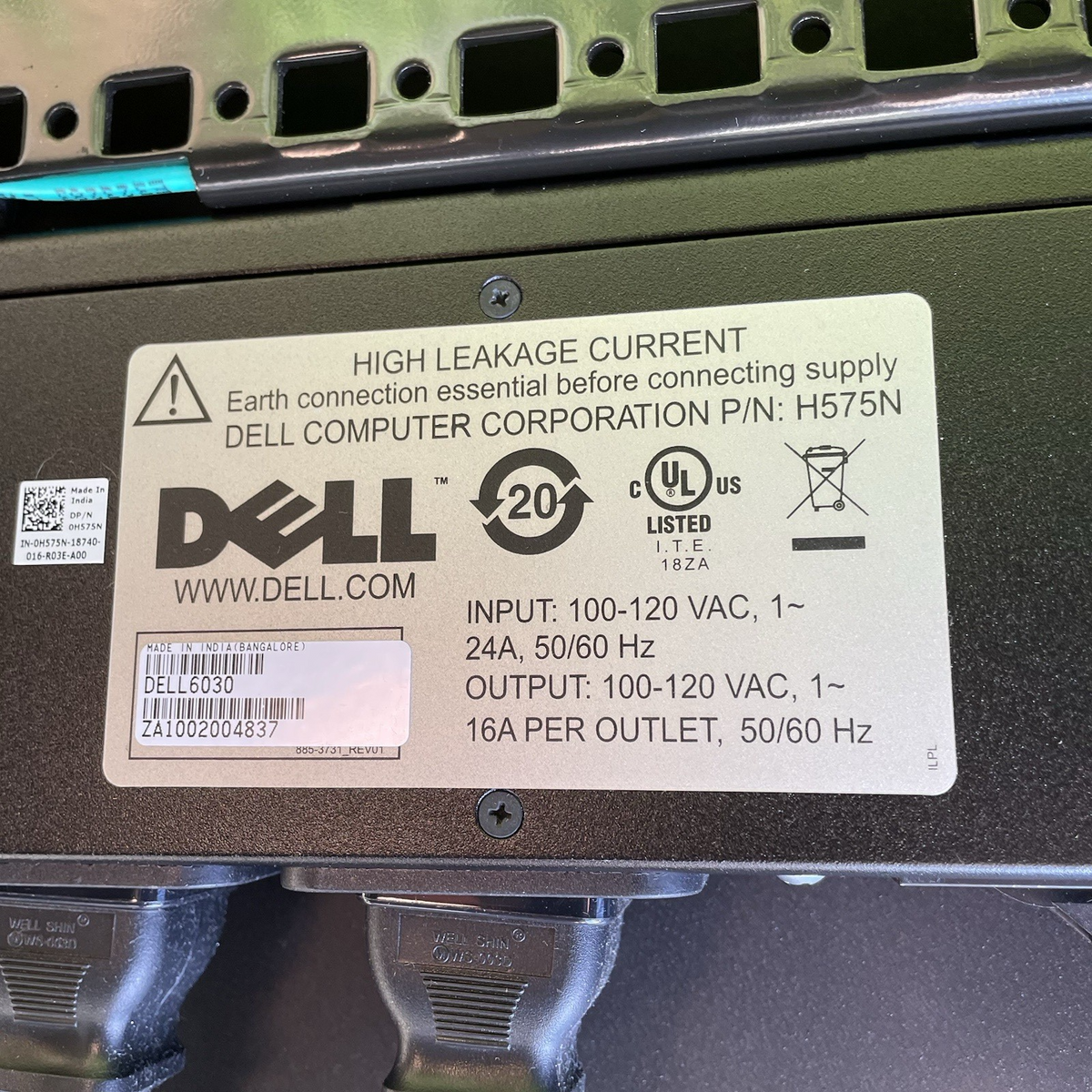 Dell PowerEdge 4210 42U Server Rack Cabinet 0GJ575 w/Sides & PDUs- No Back Panel13