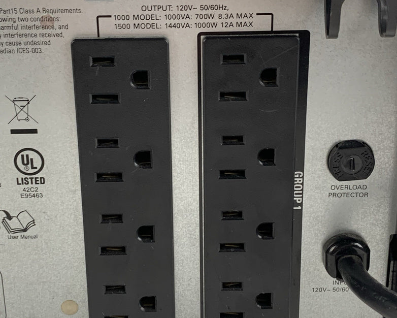 APC SMT1500 1500 120V 8 Outlet Battery Backup Power Supply Tested No Batteries
