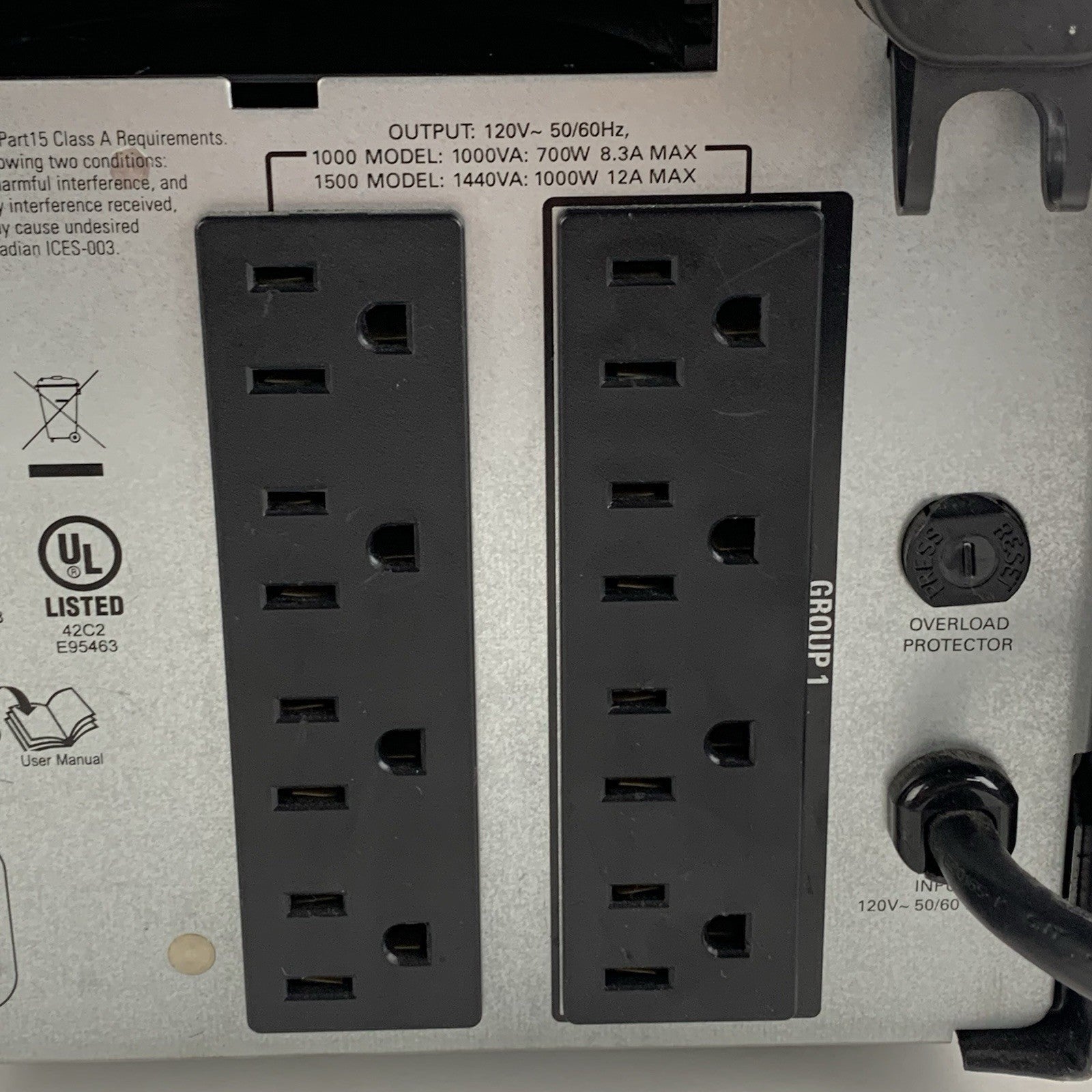 APC SMT1500 1500 120V 8 Outlet Battery Backup Power Supply Tested No Batteries5