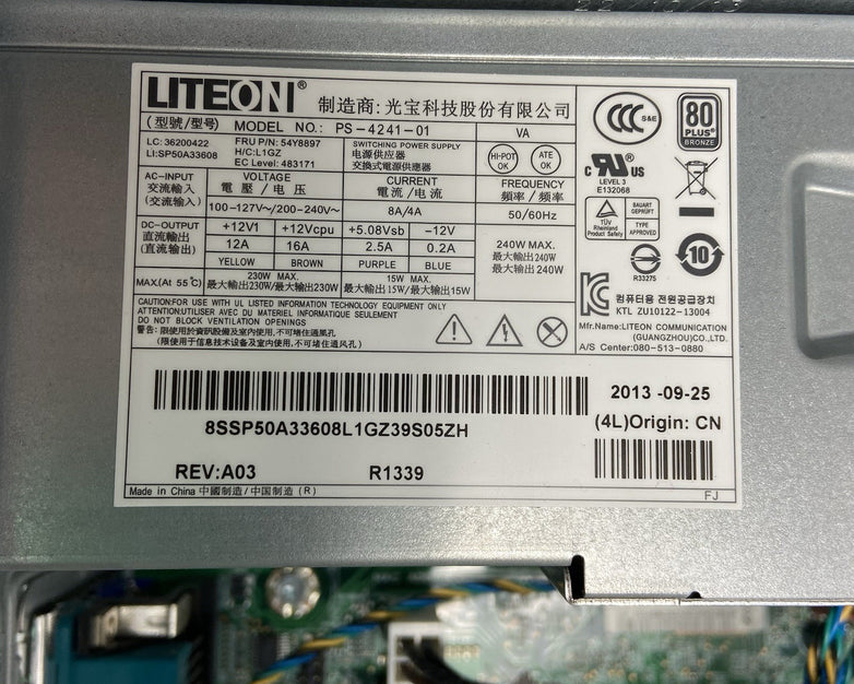 Lenovo ThinkCentre M9P SFF Intel Core i5-4570 3.2GHz 4GB RAM No HDD No OS