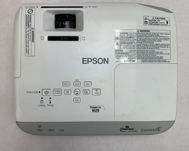 Epson PowerLite W29 H690A LCD Lamp Projector 252 Lamp Hours - No Remote