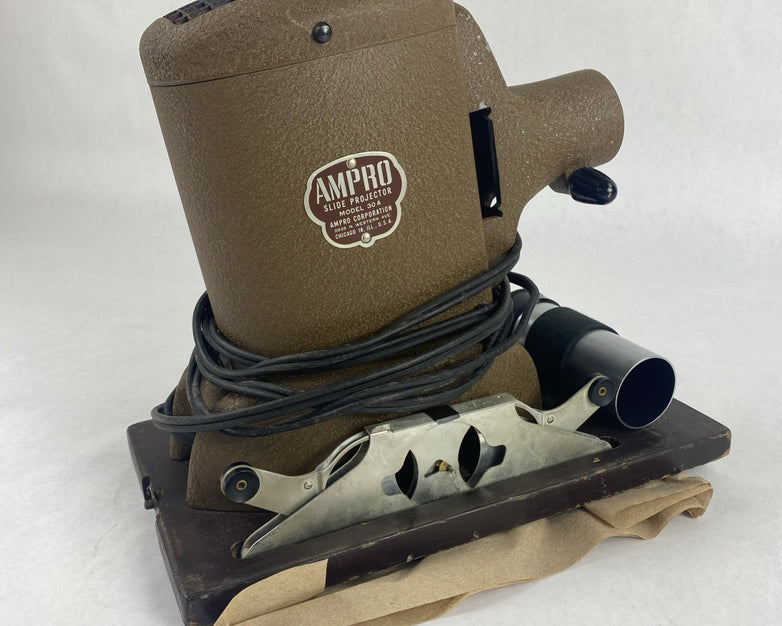 Ampro Slide Projector Model 30A Partial Test With Light Some Cord Showing
