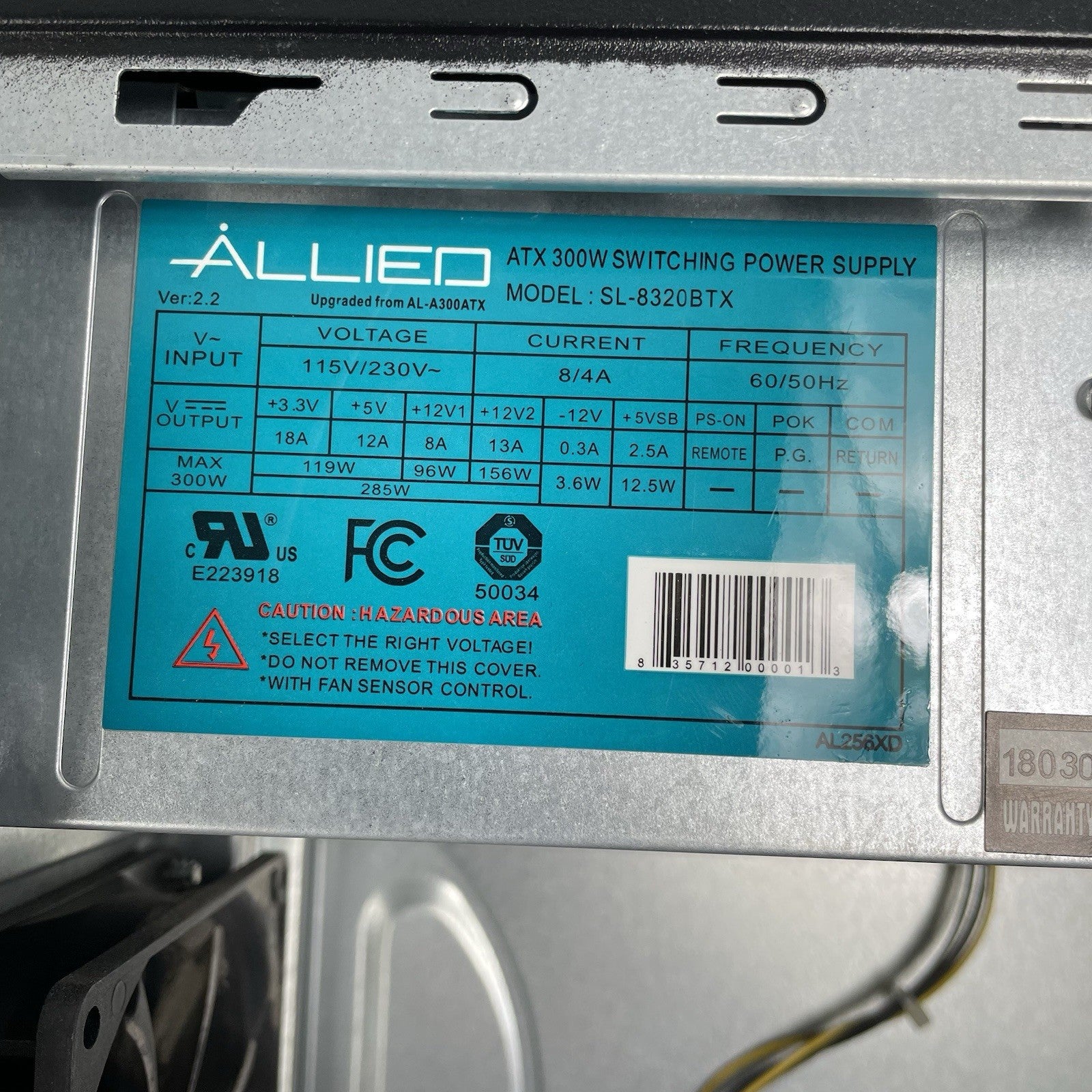 APEX TX-606-U3 MicroATX Computer Case Barebones 300W Allied Power Supply Tested