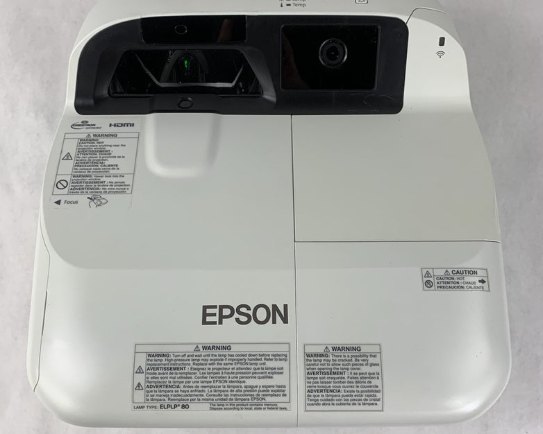 Epson BrightLink 595Wi H599A LCD Lamp Projector 3393 Lamp Hours - No Remote