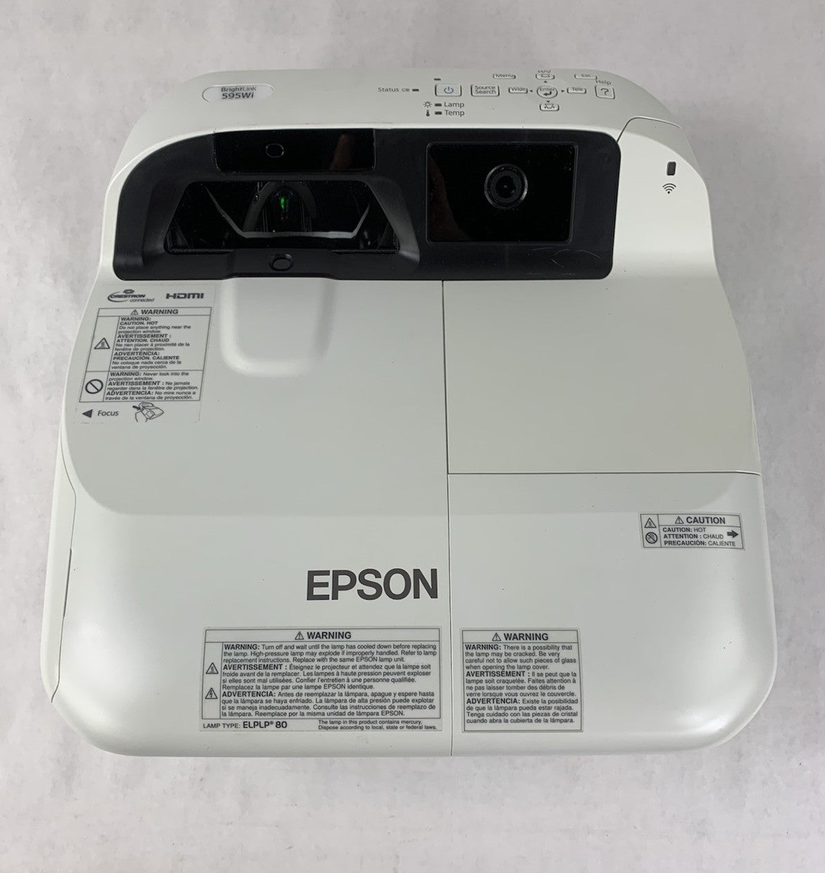 Epson BrightLink 595Wi H599A LCD Lamp Projector 3393 Lamp Hours - No Remote5