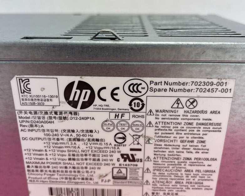 HP D12-240P1A 240W Power Supply HP P/N: 702309-001