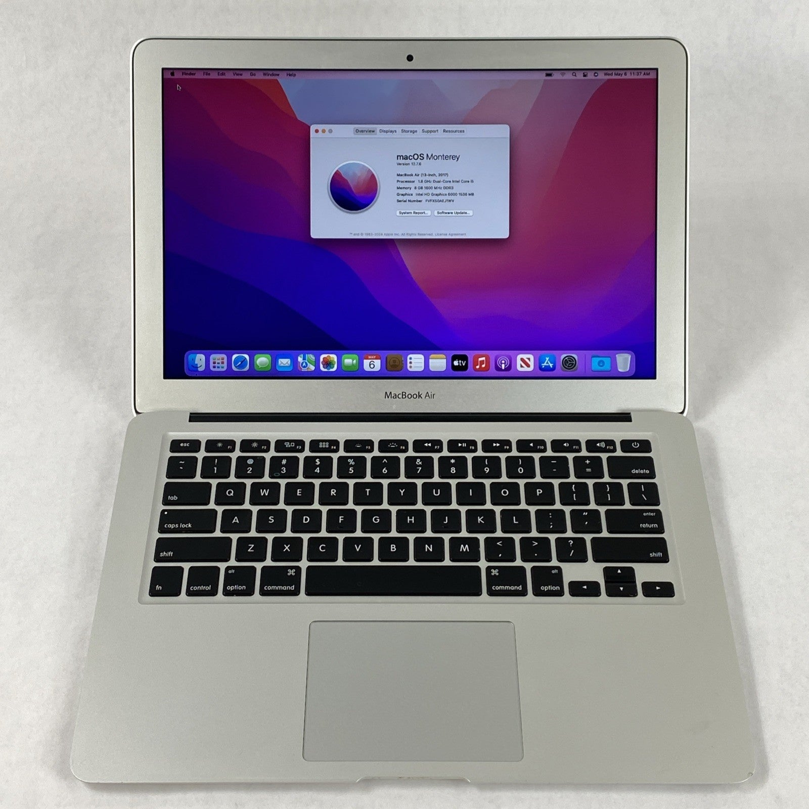 Apple MacBook Air A1466 2017 13" 1.8 GHz i5 8 GB RAM 500GB SSD os12.7.60