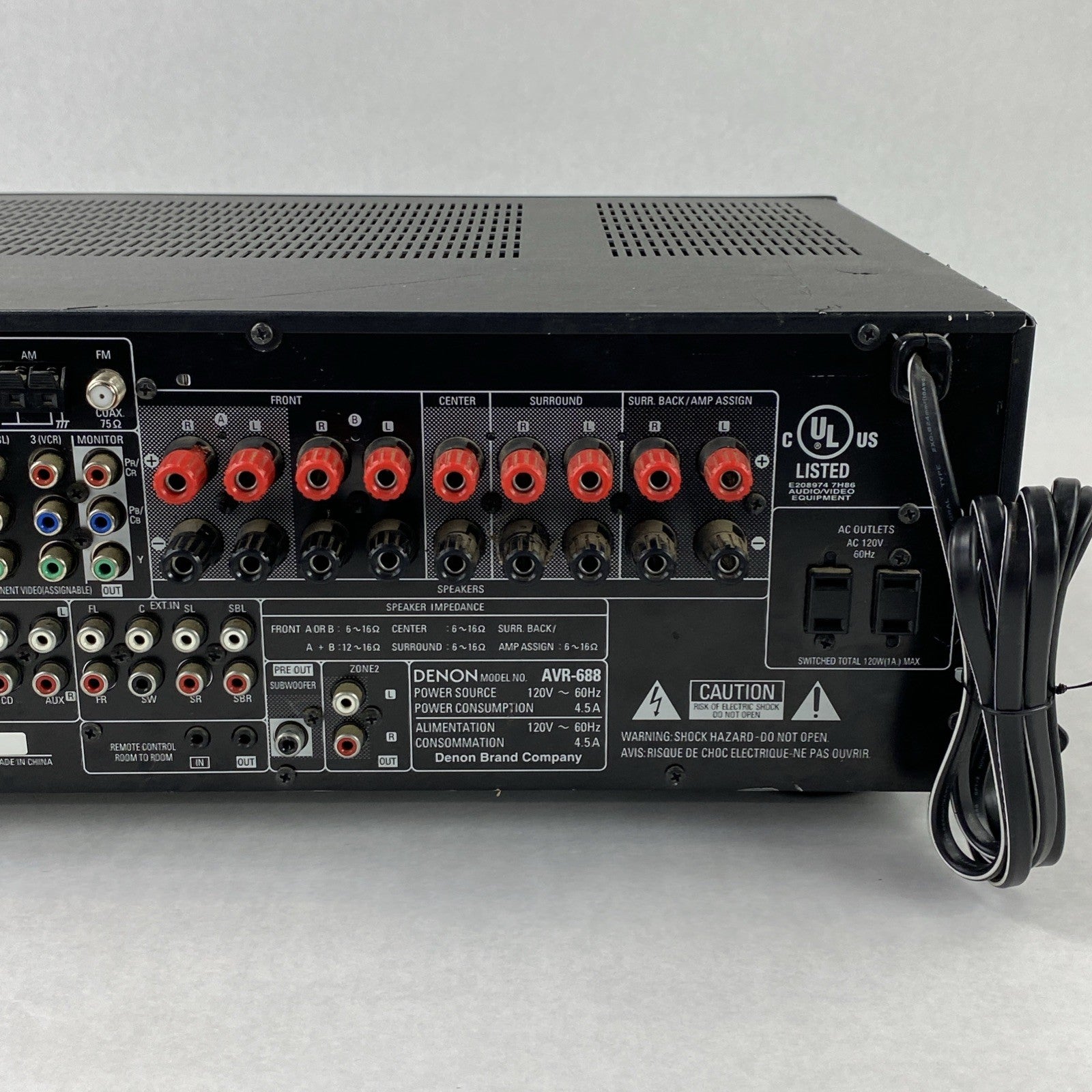 Denon AVR-688 AV Surround Receiver Tested - No Remote