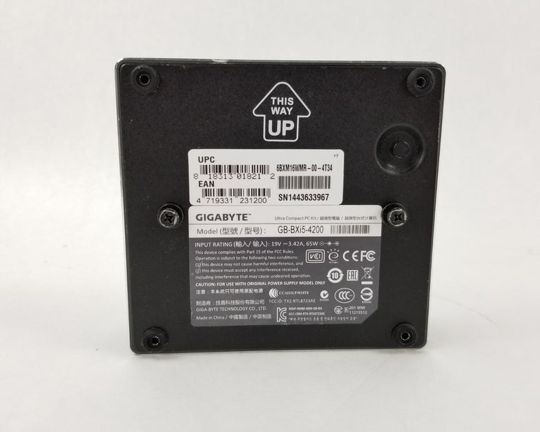 Gigabyte GB-BXi5H-4200 Slim M.2 Only Core i5-4200U 1.6GHz 8GB RAM No AC Adapter